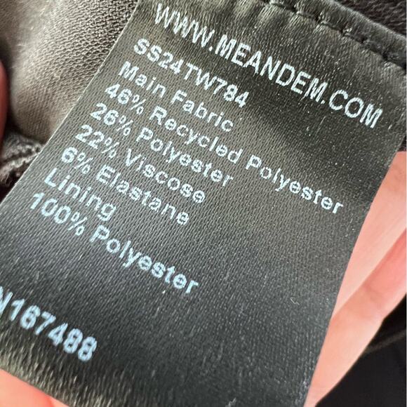 ME+EM Rib Waist Fluid Tapered Pants Black US 2  High Rise Barrel Leg - Picture 8 of 10